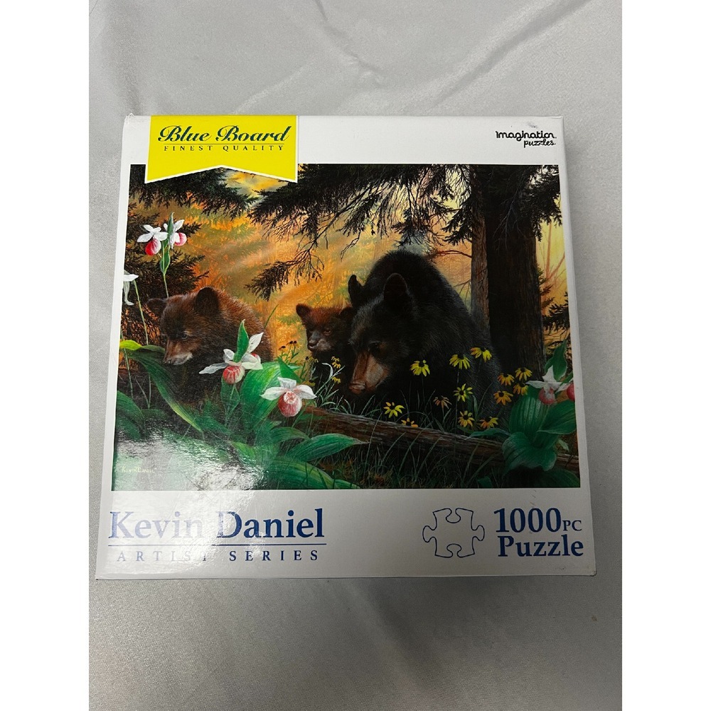 Blue Board Kevin Daniel Artist Series 1000 Piece 27x20 Jigsaw Puzzle Bear & Cubs